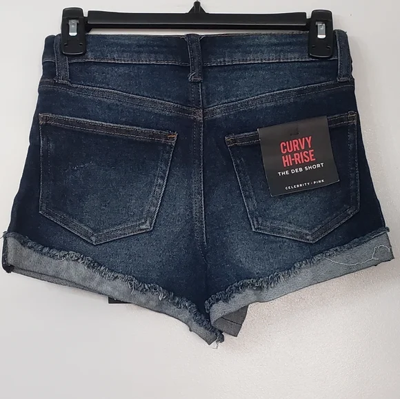 Celebrity Pink Curvy Hi-Rise The Deb Distressed Cutoff Shorts Size 1/25 … - Picture 7 of 8